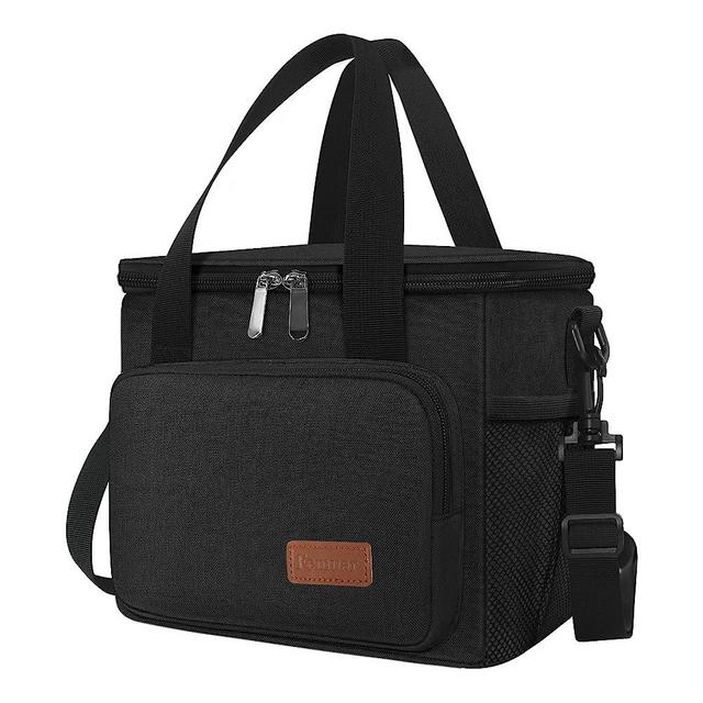 Femuar Lunch Bags for Women/Men, Insulated Lunch Bag for Work Office Picnic - Lunch Cooler Bag Leakproof Lunch Box with Adjustable Shoulder Strap - Black