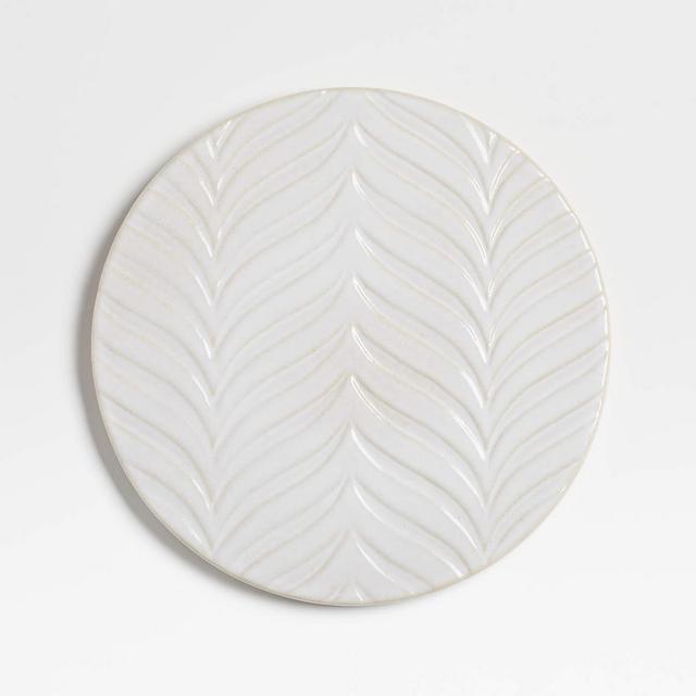 Fern White Ceramic Trivet