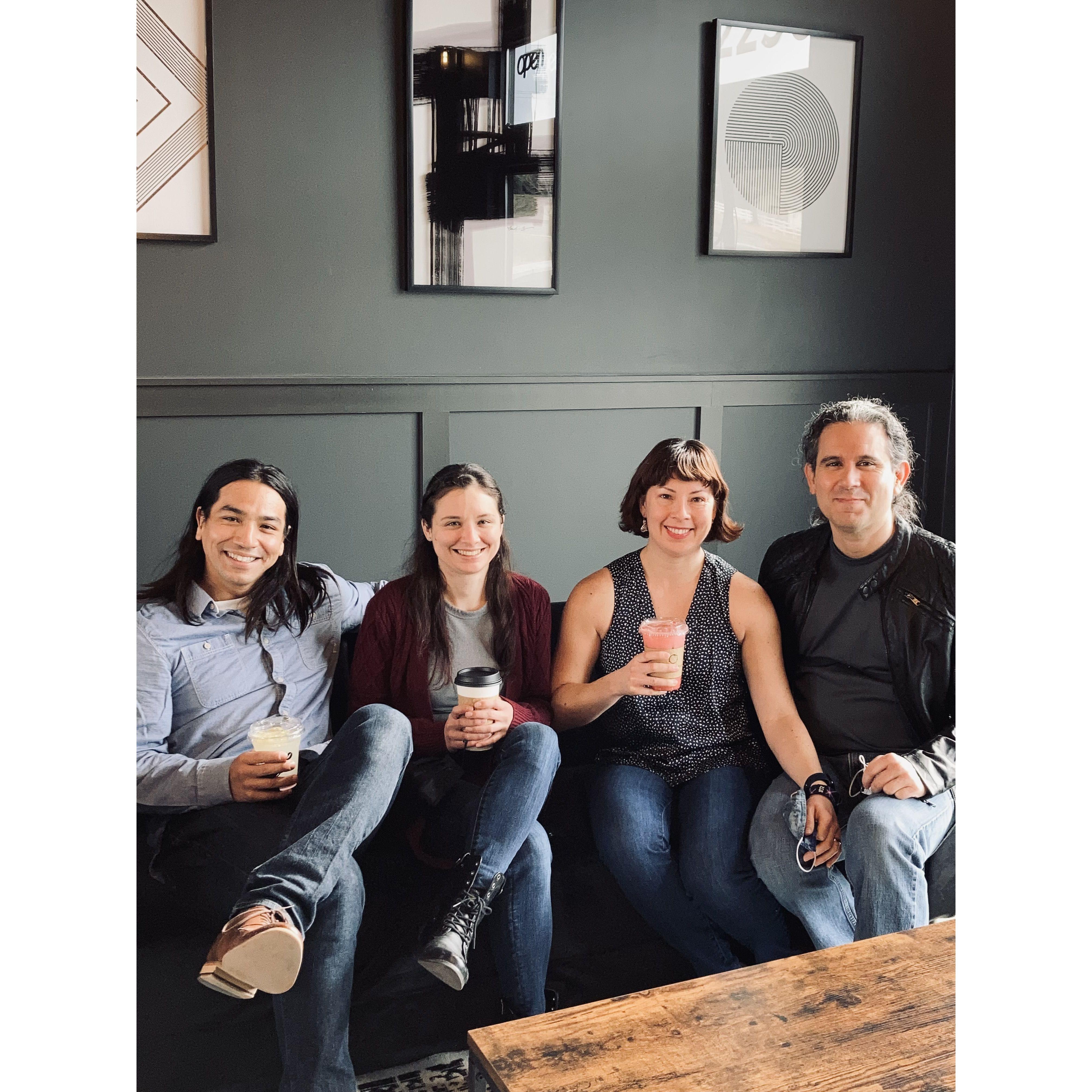 Coffee in the Columbia Basin with Philp and Katia, Bristol's aunt and uncle.