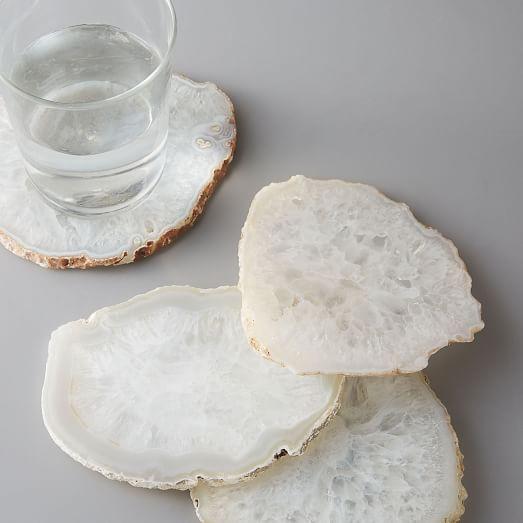 Clouded Agate Coasters , Set of 4