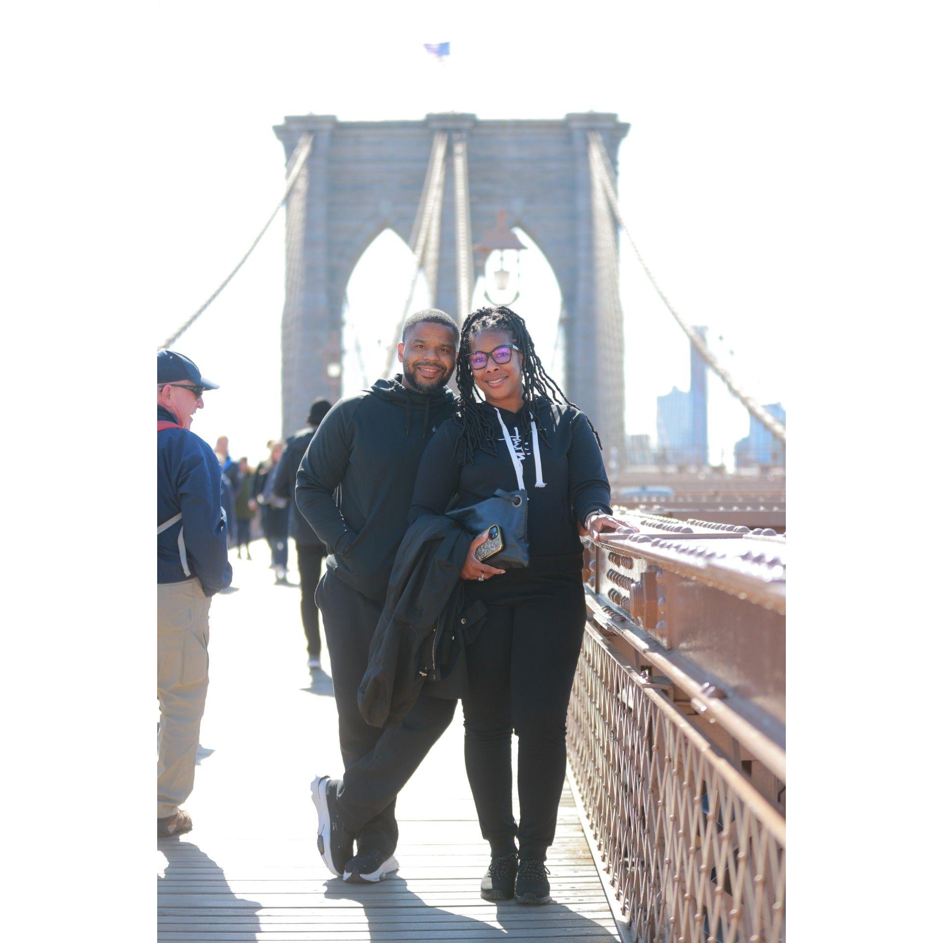 Hanging out on the Brooklyn Bridge