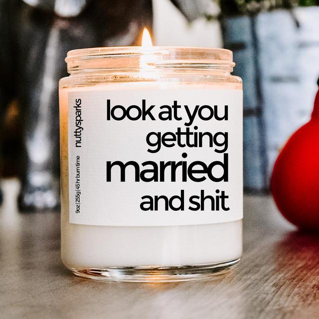 look at you getting married soy candle,...