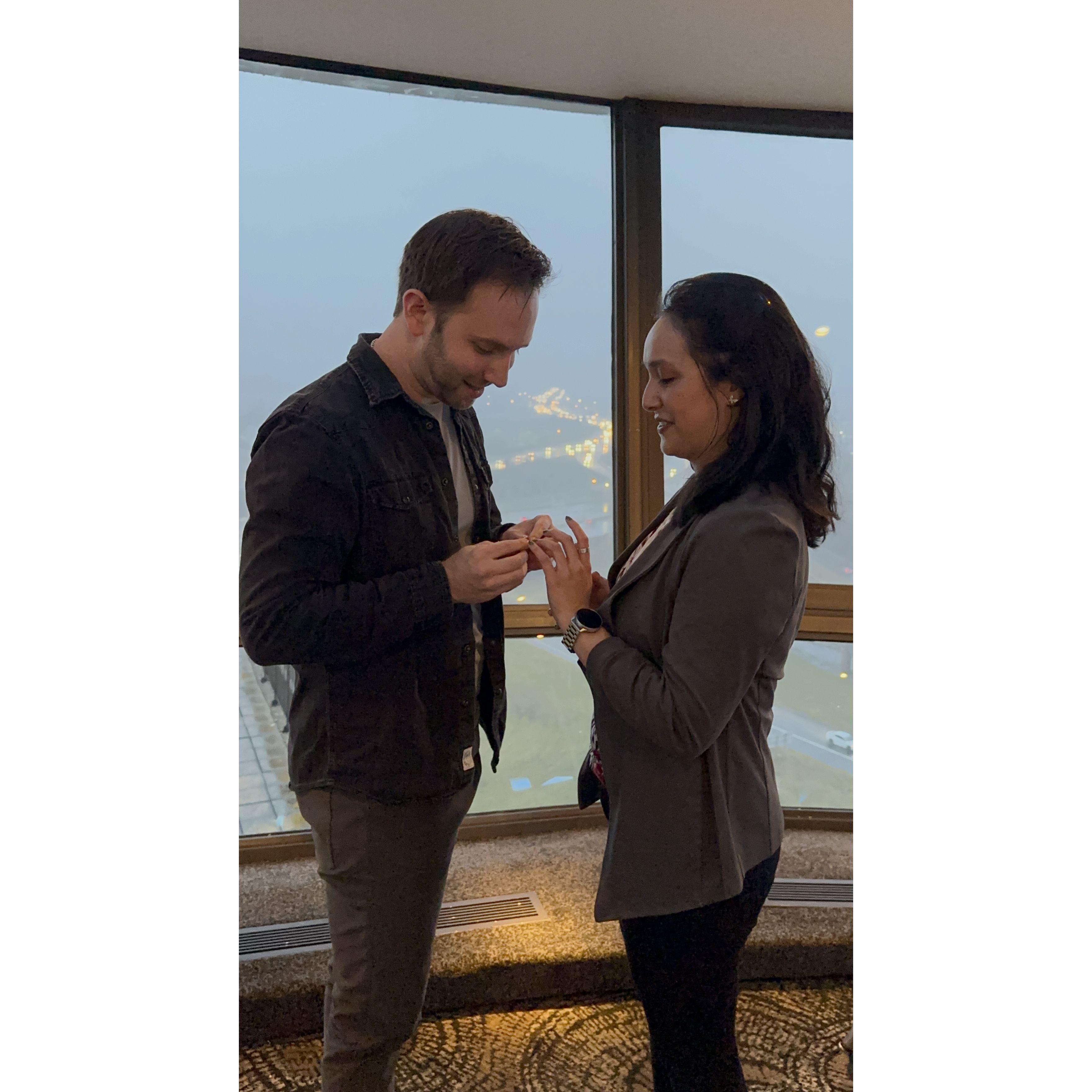 Right after she said "Yes!"
