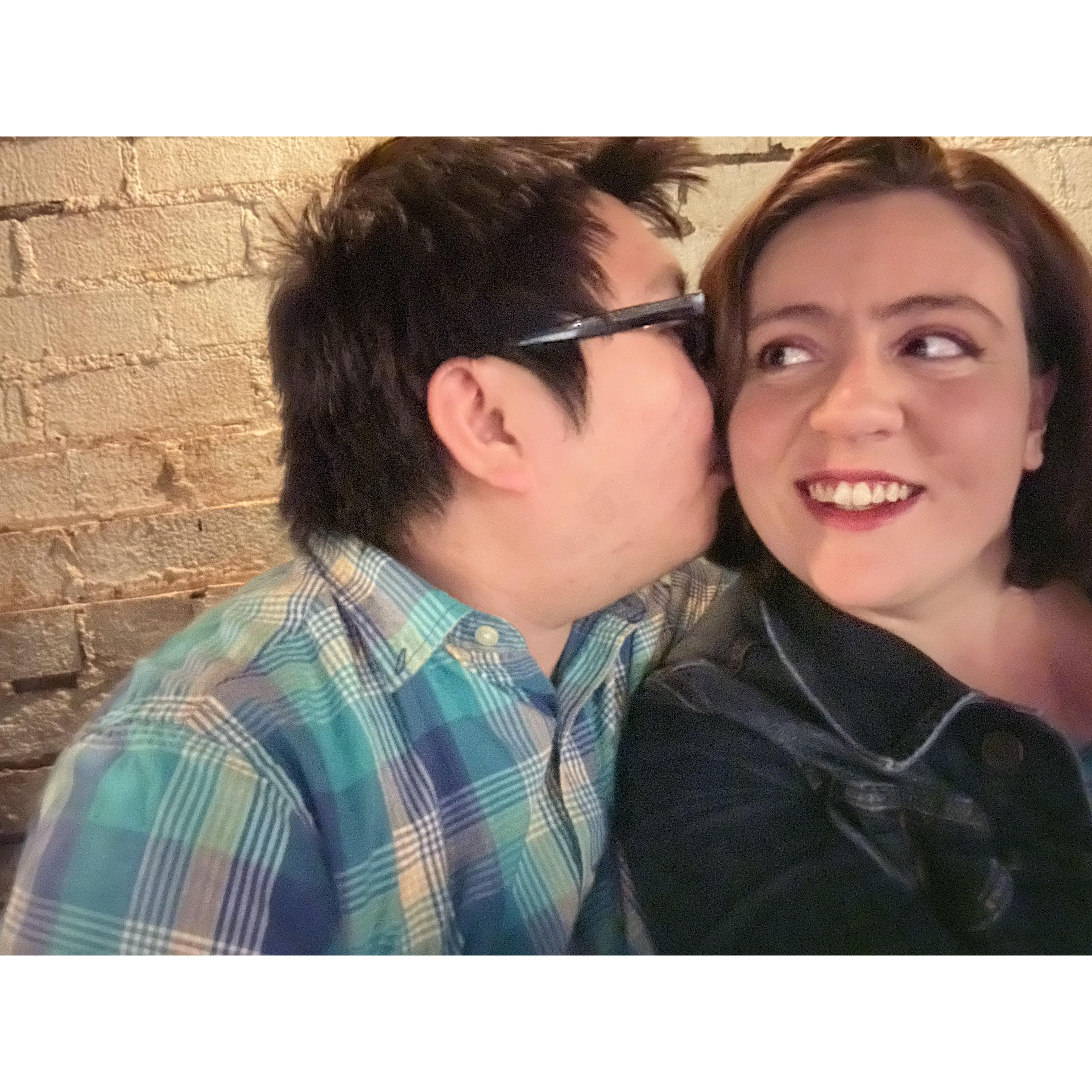 Our first time watching stand up comedy together on a surprise trip to Raleigh.