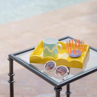 Scalloped Small Lacquered Ottoman Tray