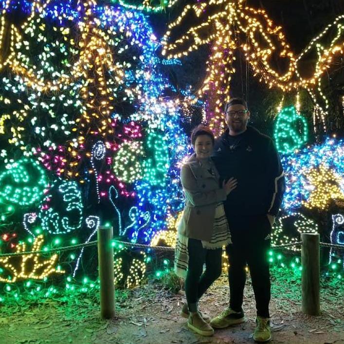 Julia & Stephen at the Houston Zoo Lights