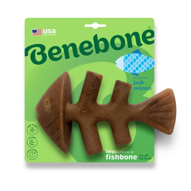 Benebone Fish Dog Bone Chew Toy - L