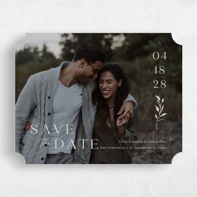 Green Ticket Wedding Save the Date - Aneci Photo