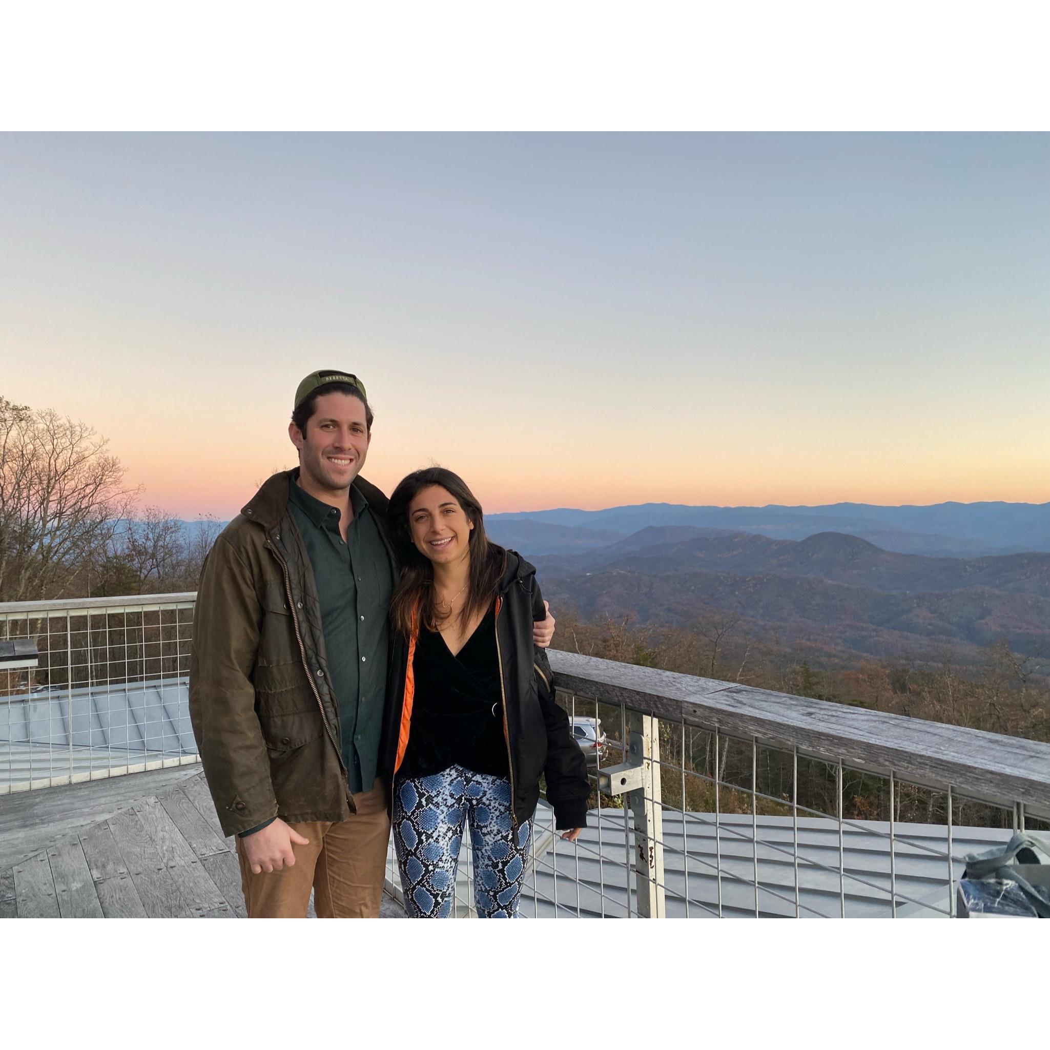Dworkin family vacation at Blackberry Farm / Mountain in Tennessee watching the sunset from the Firetower.