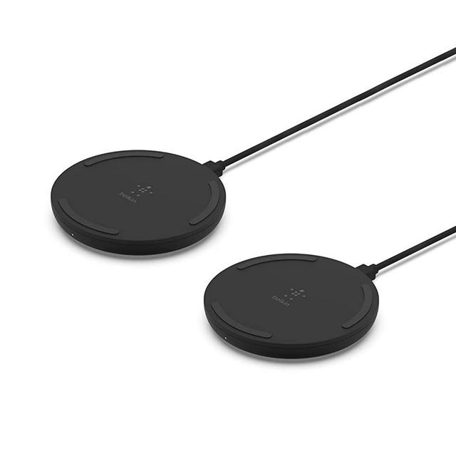 Belkin Wireless Charger (2-Pack) - Qi-Certified 10W Max Fast Charging Pad - Quick Charge Cordless Flat Charger - Universal Qi Compatibility for iPhone, Samsung Galaxy, Airpods, Google Pixel, and More