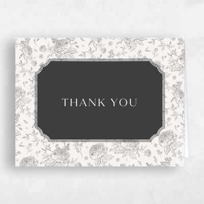 Dark Charcoal, Beige Wedding Thank You - Kerenza Landscape