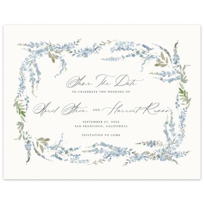 Blue Spring Wedding Digital Save the Date - Riga Landscape