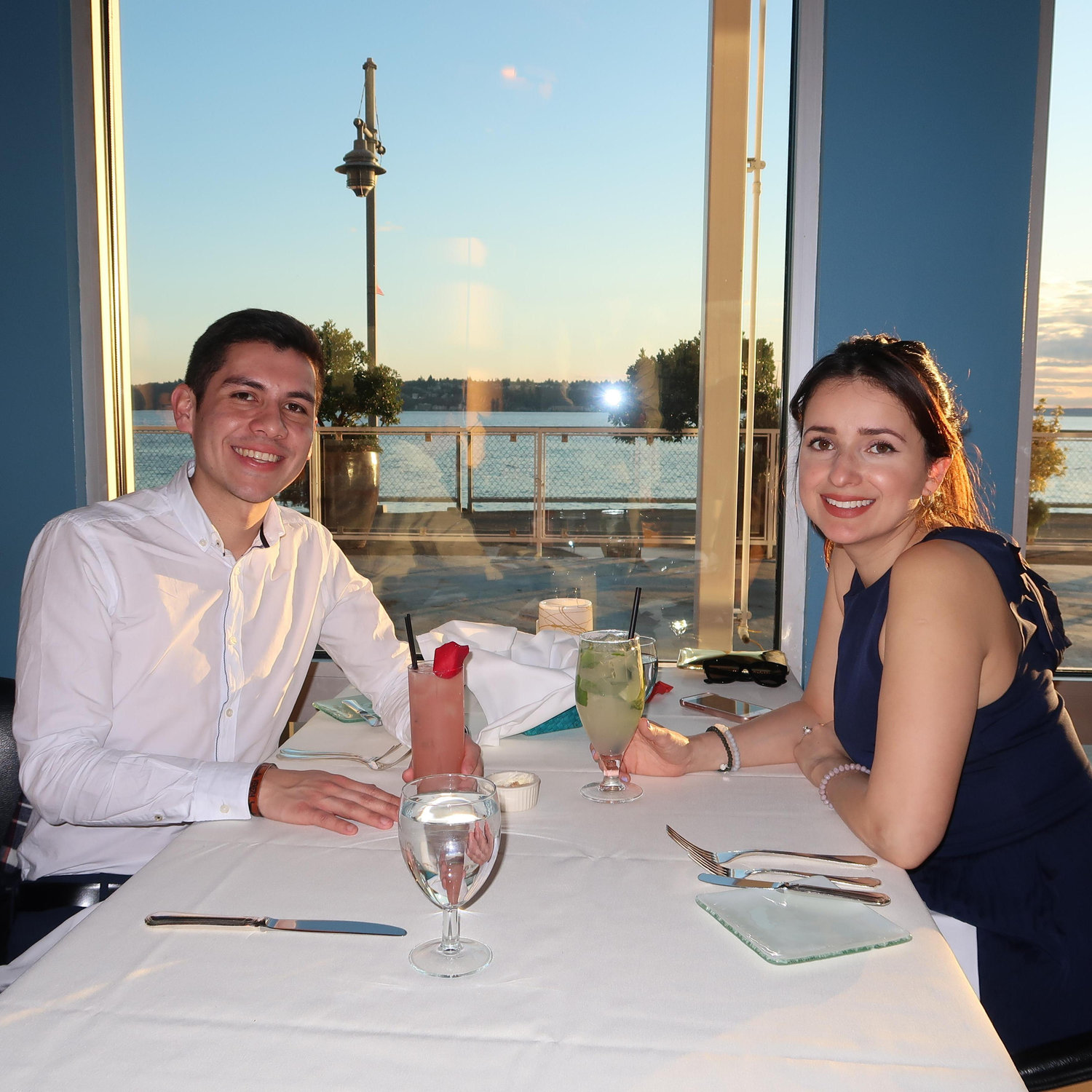 Our first dinner officially engaged on Elizabeth's birthday