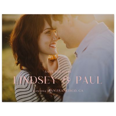 Dusty Peach, Pink Wedding Digital Save the Date - Philippa Photo