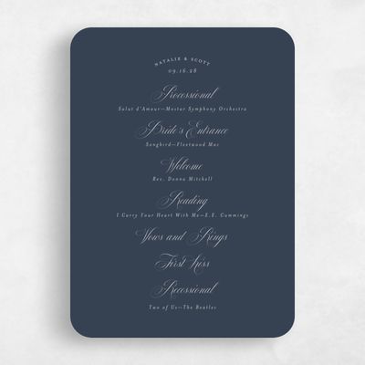 Blue Rounded Wedding Program - Marvis