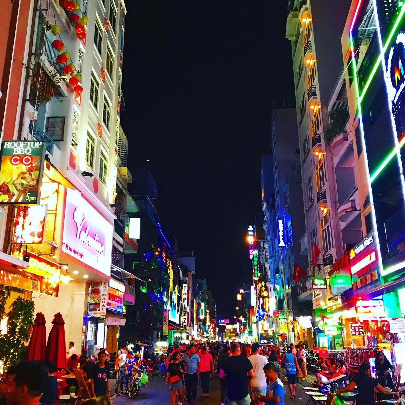 City lights, Ho Chi Minh, Vietnam
