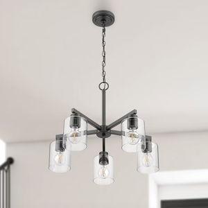 Light Matte Black Metal Chandelier