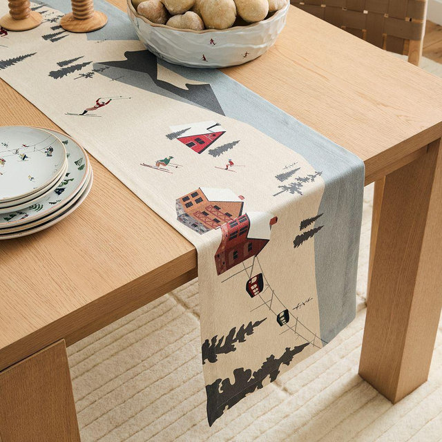 Skier Retro Printed Runner, Multi, Each