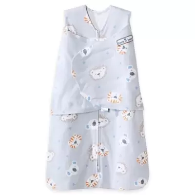 HALO® SleepSack® Newborn Lions, Tigers, Bears Multi-Way Adjustable Swaddle in Grey - Small
