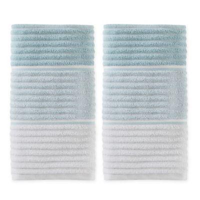 Planet Ombre Hand Towels in Aqua (Set of 2)