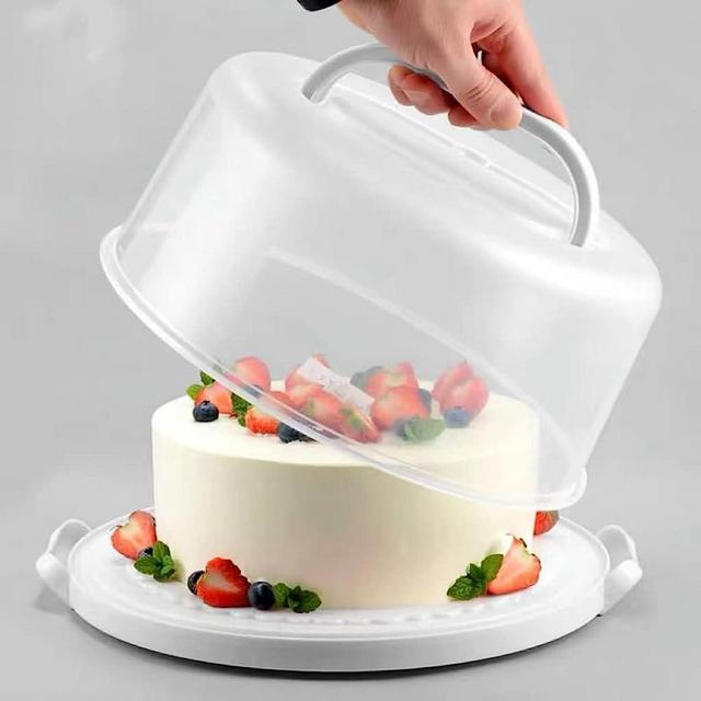 NVAZIOP 10 Inch Cake Carrier Stand Round Holder Storage with Lid and Handle for Transport Storage Container Tray Cake Cover Stand Cupcake Containers Keeper Kitchen Cooking Box Large