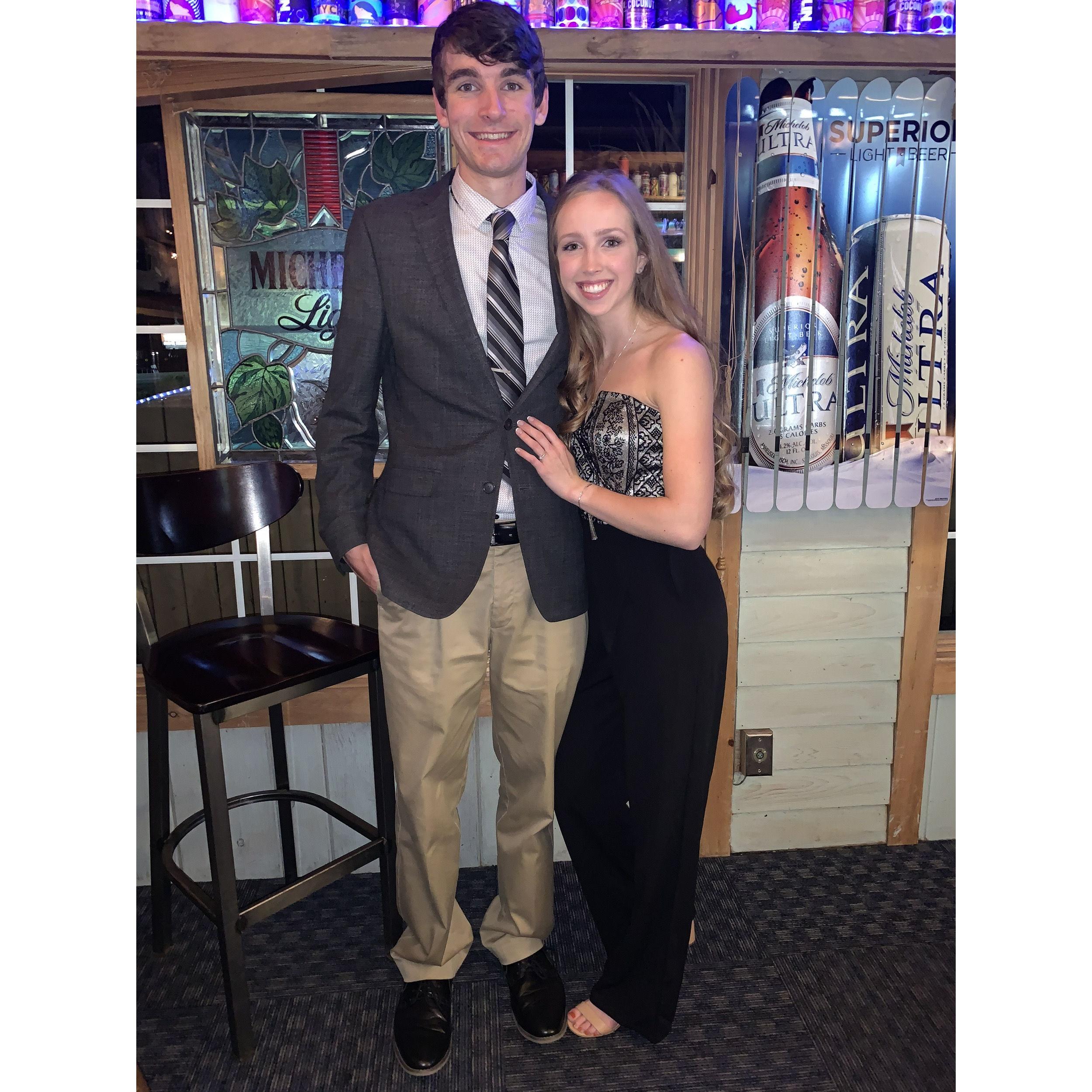 Mallory and Noah at Callie & Nathan's rehearsal dinner.