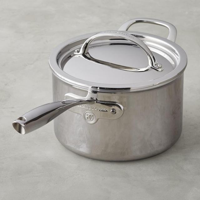 Williams Sonoma Thermo-Clad Stainless Steel Sauce Pan with Lid, 4-Qt.