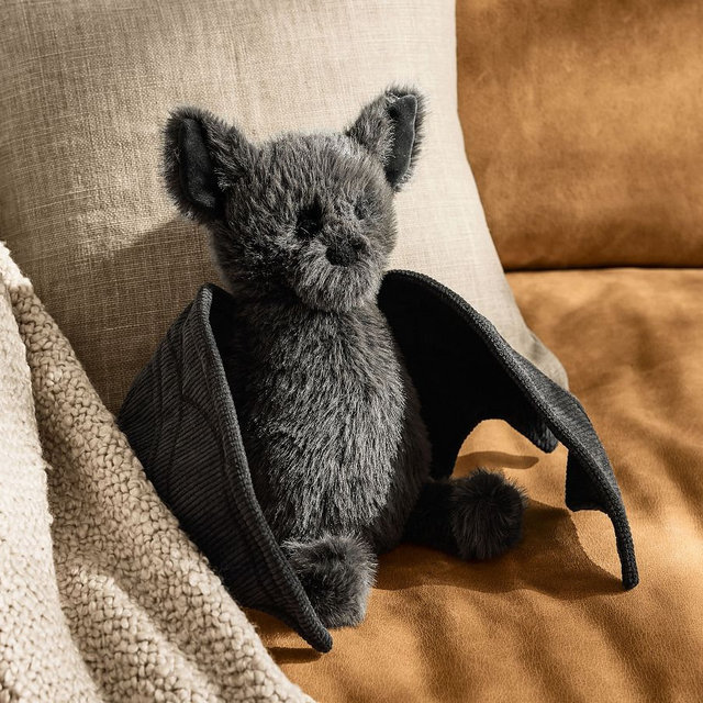 Brewster the Bat Shaped Pillow, Phantom, 11" x 6"
