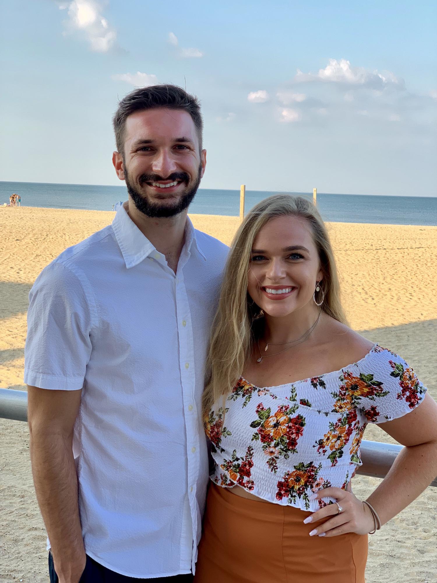 Our first mini trip together, VA beach :) He was surprised!