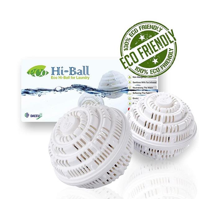 Premium Detergent-Free Washing Machine Balls by Eco Hi-Ball – Save Big on Laundry Detergent – Naturally Washes Clothes Amazingly with Infrared Ceramic Beads – Safe & Reusable for 1000 Washes | 2-Pack