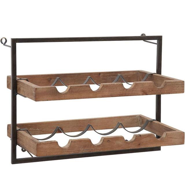 Austin Entertaining Shelves, Natural/Bronze, Wine Rack