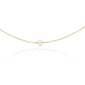 Gold Single Pearl Choker