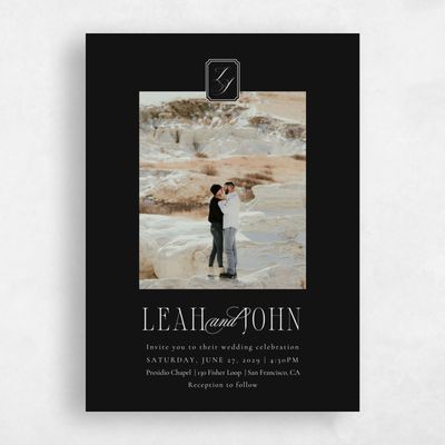 Black Wedding Invitation - Dermot Portrait