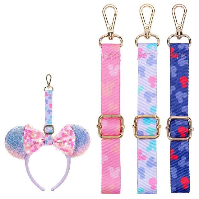 EQVYG 3PCS Mouse Ear Holder for Backpack Theme Park Trip Essentials Bag Charm Adjustable Keychain Lanyard Organizer Decor
