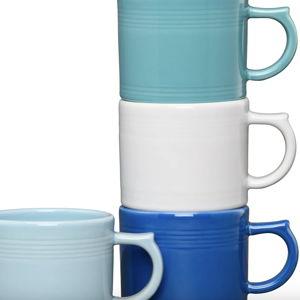 Coastal Blues 16 OZ Set of 4 Mixed Stackable Mug Set