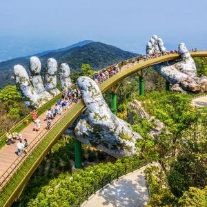 Visit the Golden Bridge in Vietnam