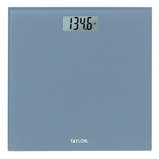 Taylor Digital Glass Bathroom Scale for Body Weight, Accurate High Precision and Durable Platform, Digital Weighing Machine for People, Easy-to-Read Display, 350 lb Capacity, Slate Blue