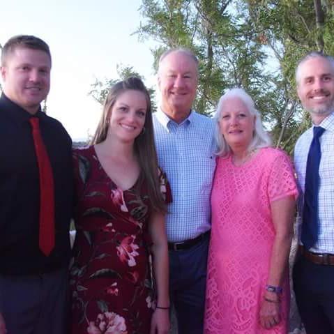Celebrating with my family at Clint and Caroline's wedding 9/2018