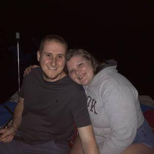 Brandon's and my first time out on the fishing boat together!