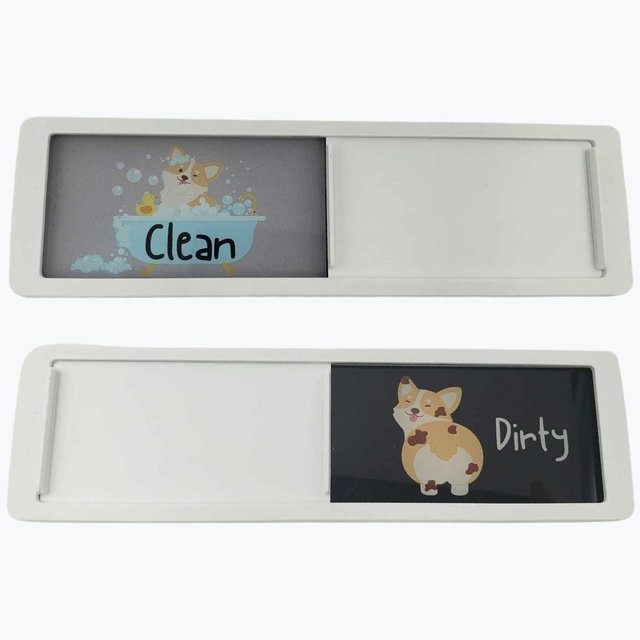 Pretty Inappropriate Dishwasher Magnet, Clean Dirty Sign, Corgi Style, 7x2 Inches, 1 Count, Plastic