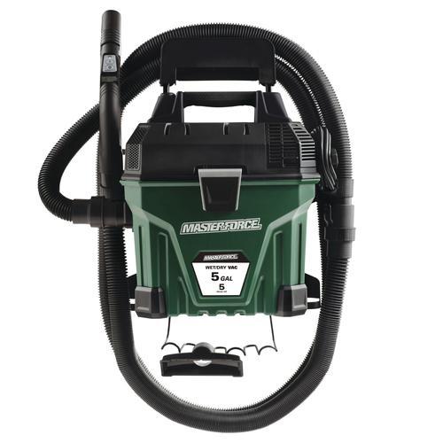 Masterforce™ 5 Gallon 5 Peak HP Wet/Dry Shop Vacuum - Wall Mountable & Remote Control