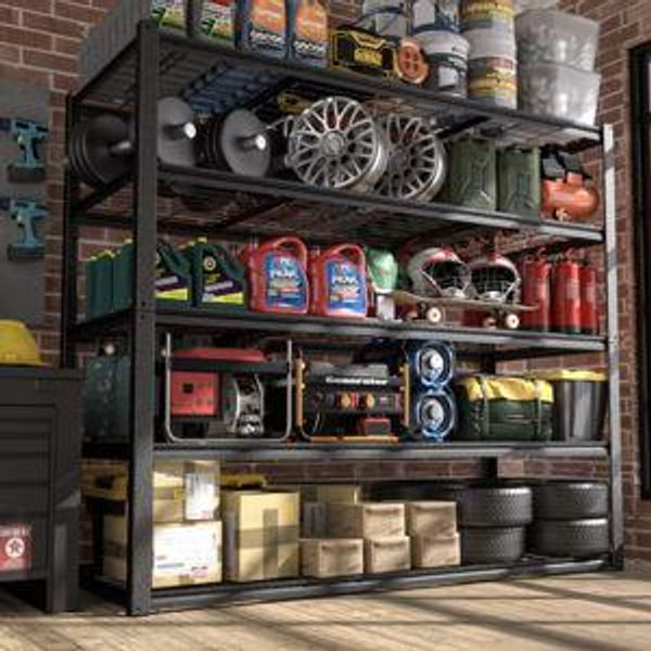VEIKOUS 5 -Tier Heavy Duty Black Metal Utility shelving unit ( 48-in W x 20-in D x 72-in H )