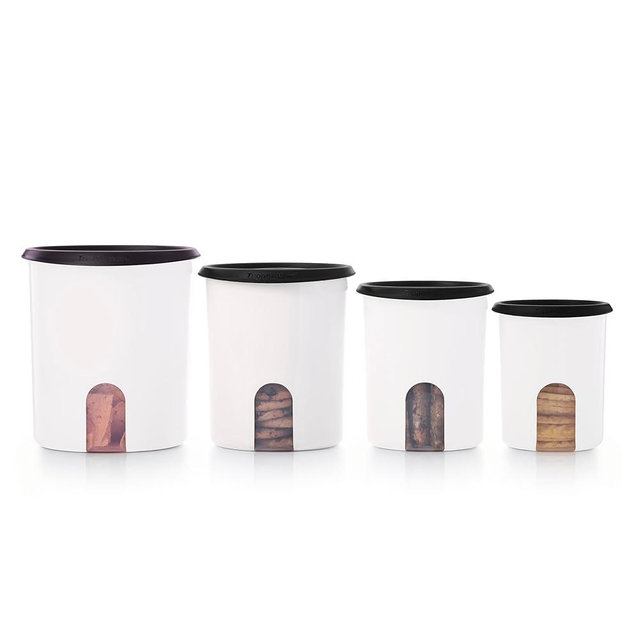 Tupperware One Touch Reminder Canisters 4 Canister Food Storage Set, Dishwasher Safe and BPA Free, (4 Containers, 4 Lids)