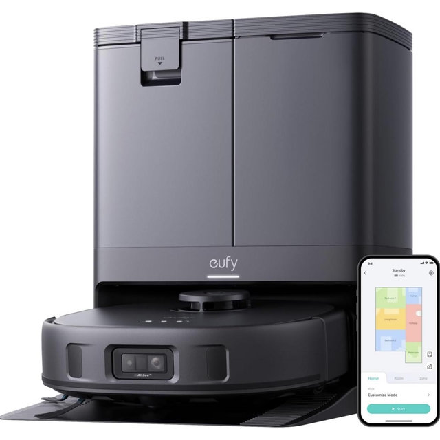 eufy - X10 Pro Omni Wi-Fi Connected Robot Vacuum & Mop with Self Washing and Self Drying Auto Empty Station - Black