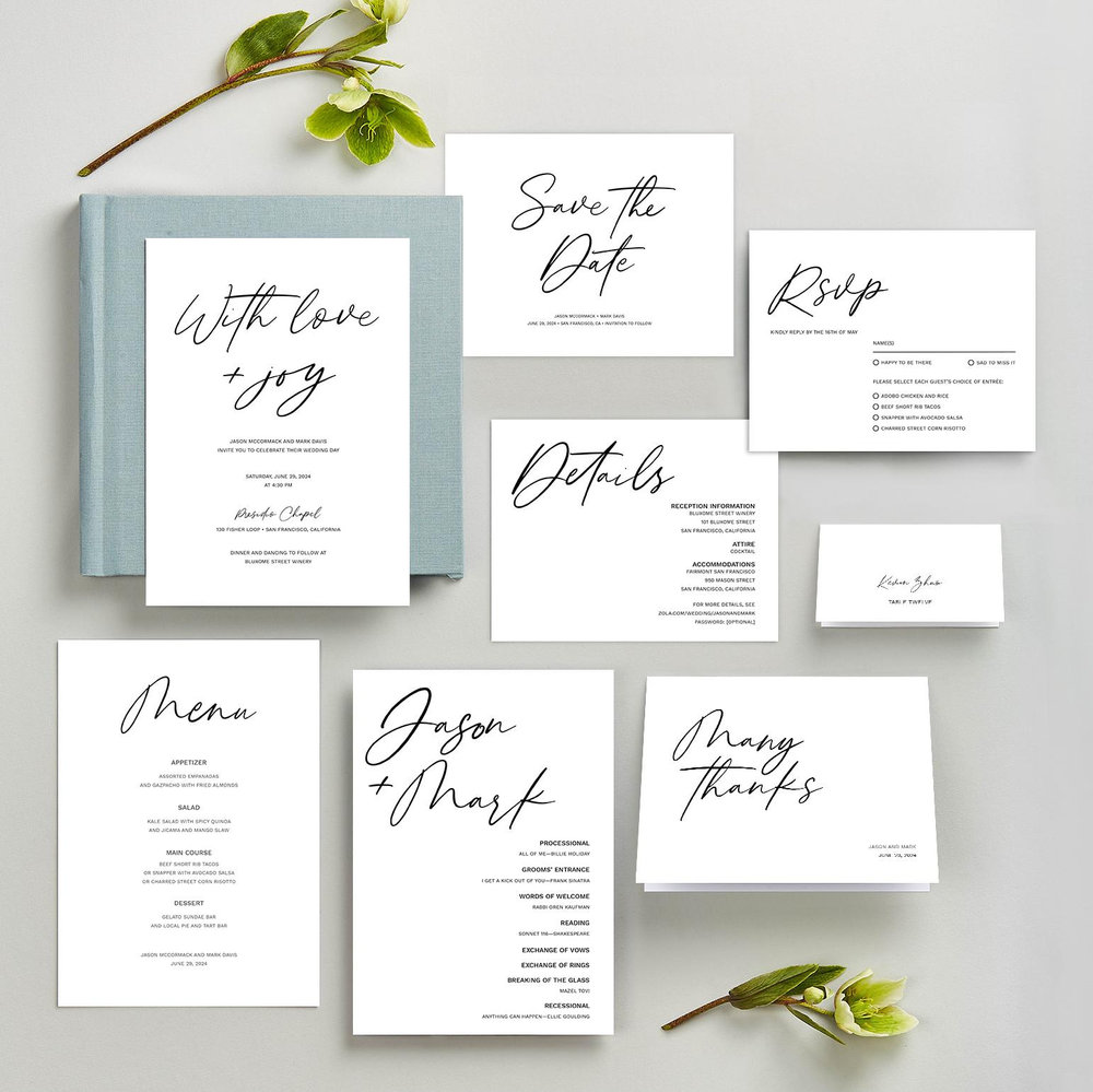 Nahomi Classic | White | Zola Wedding Invitations