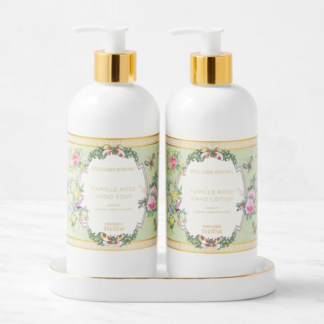 Famille Rose 3-Piece Hand Soap and Lotion Set Classic