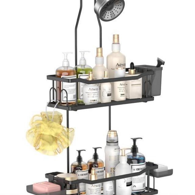 Aitatty Hanging Shower Caddy Bathroom Organizer: Rustproof Shower Shelf Racks Over Shower Head - No Drilling Inside Bath Shower Rack Shelves Over Showerhead for Shampoo with Soap Holder