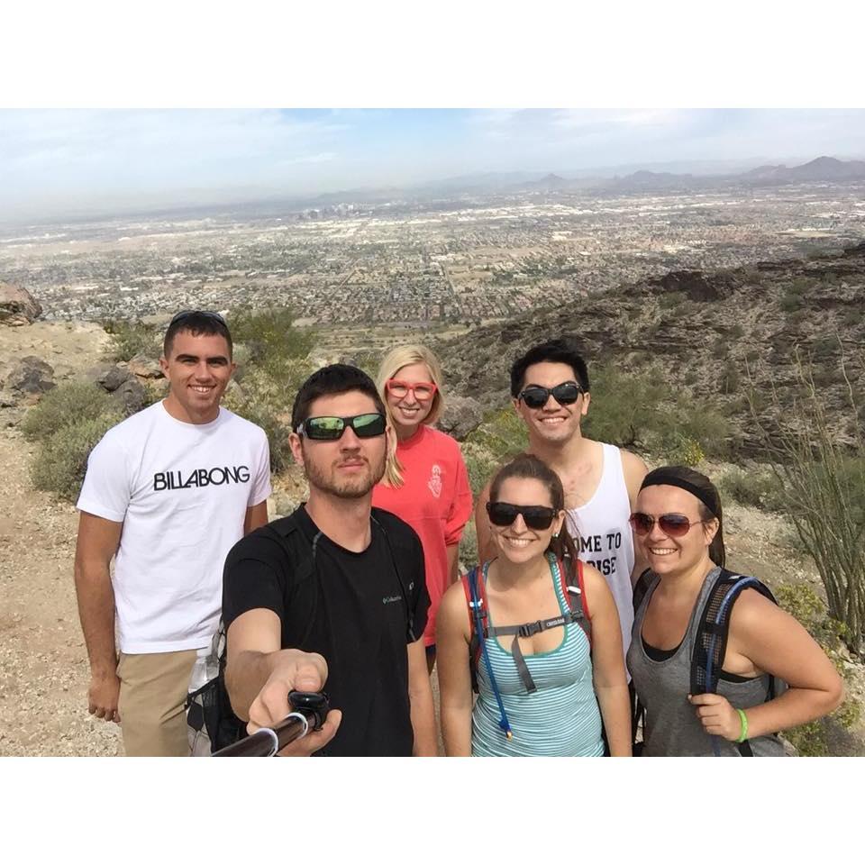 The "first" date included Ryan driving up to Phoenix from Yuma to hike with Danielle and the entire "good vibe tribe."  He was friend approved day one.