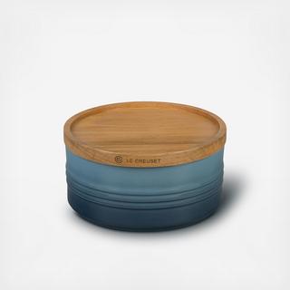 Short Canister with Wood Lid