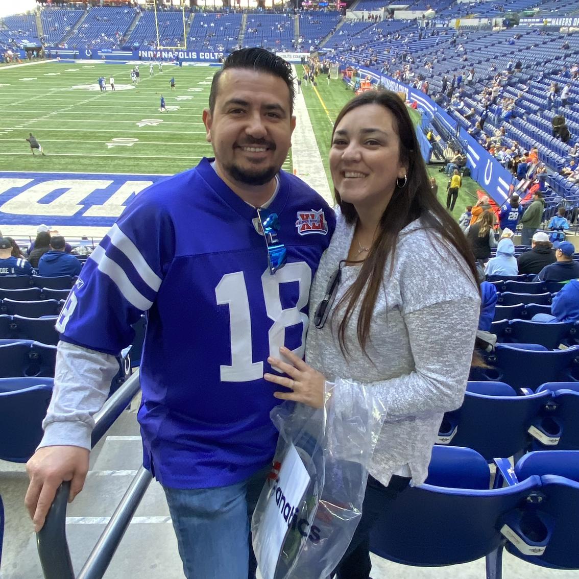 Visiting Indianapolis to watch Gabriel’s favorite football team.